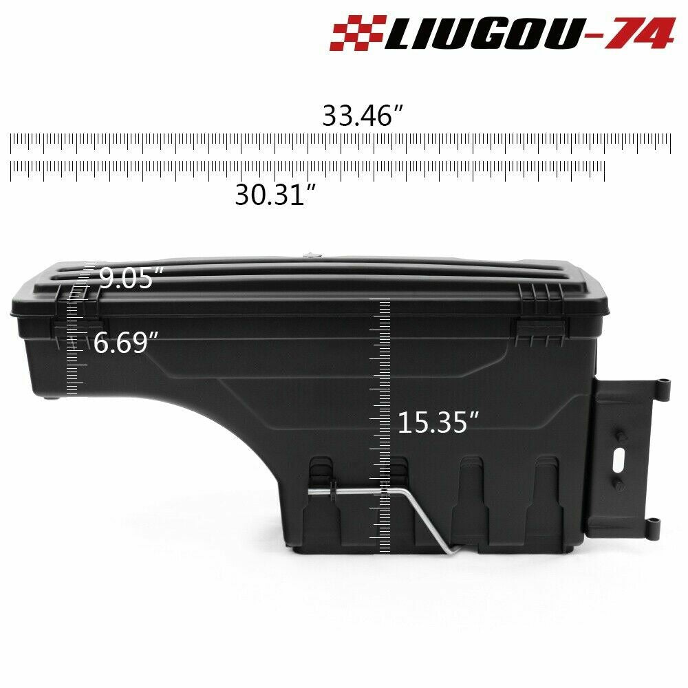 Truck Bed Storage Box Tool Box Left Side Fits for Tacoma 2005-20 4 Door - v