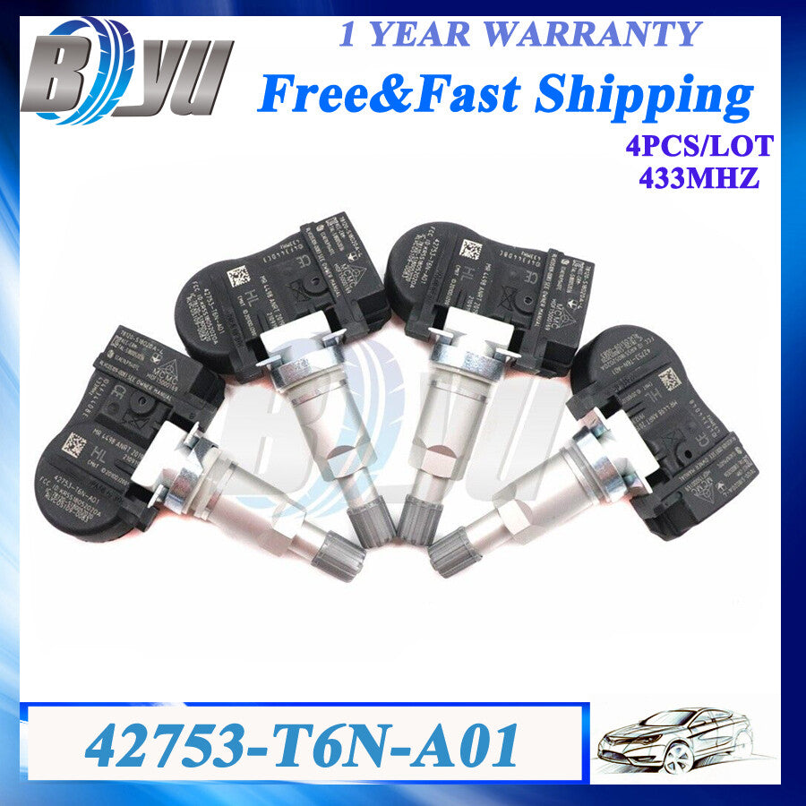 42753-T6N-A01 New TPMS Tire Pressure Sensors 433MHz for Honda Odyssey for Acura 4PCS