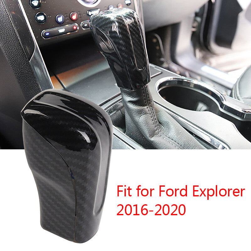 ABS Carbon fiber Interior Gear Shift Knob Cover Fit  for ford  Explorer 2016-20