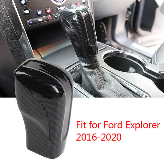 ABS Carbon fiber Interior Gear Shift Knob Cover Fit  for ford  Explorer 2016-20