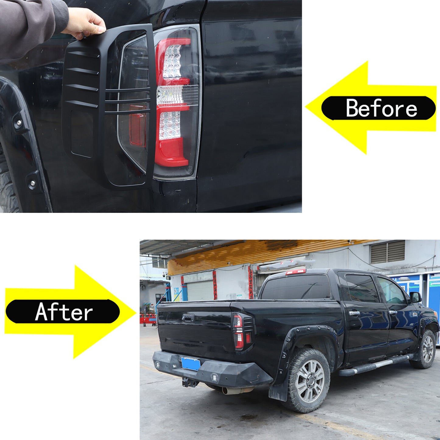 Matte black exterior taillight bezel and taillight cover for Tenderra 2014-21 n