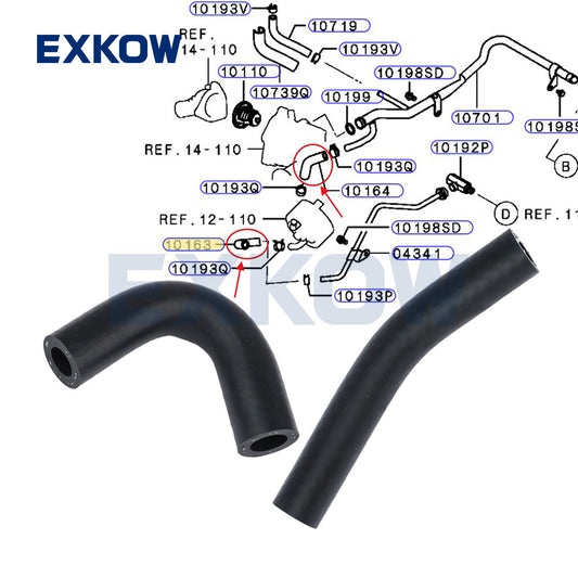 2X ENG Oil Cooler Water Hose for Mitsubishi for Challenger Triton L200 4D56 2.5D Q