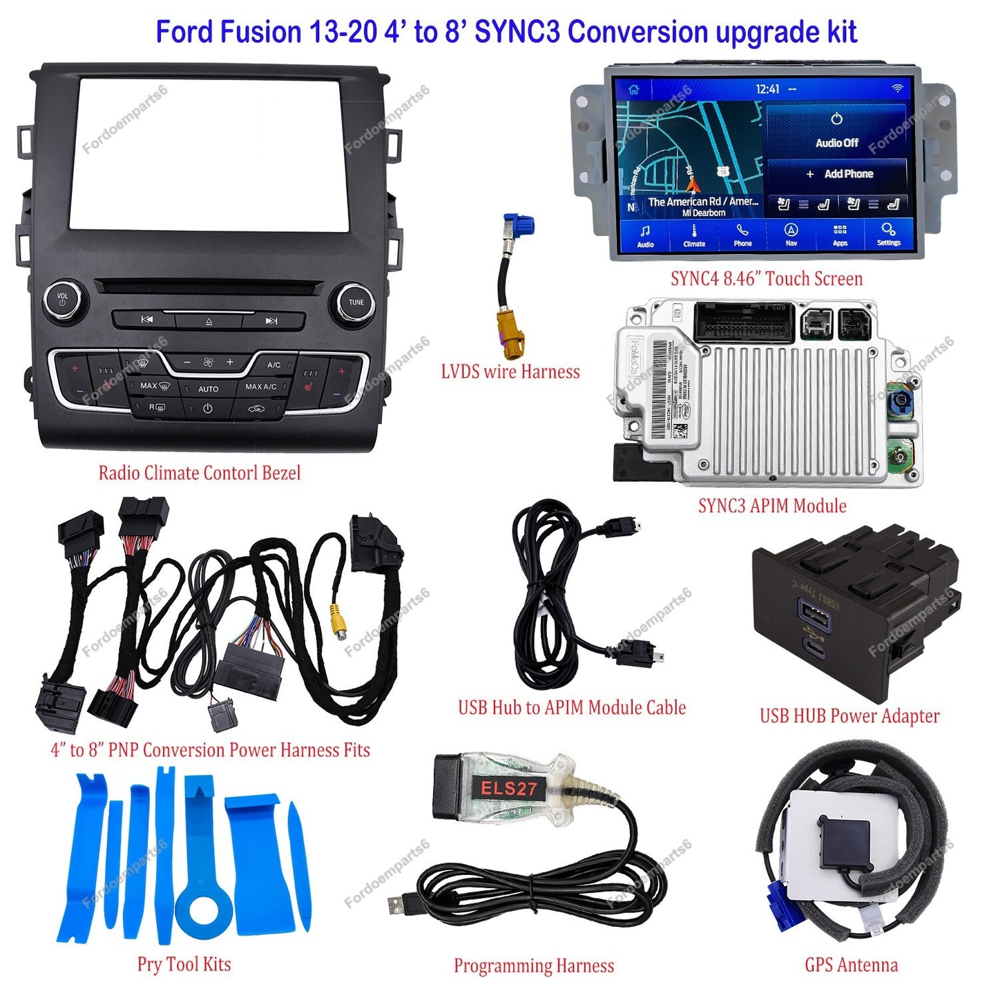 for FORD Fusion/Mendeo 2013-2019 4 SYNC1 TO SYNC3 8 UPGRADE KITS CONVERSION