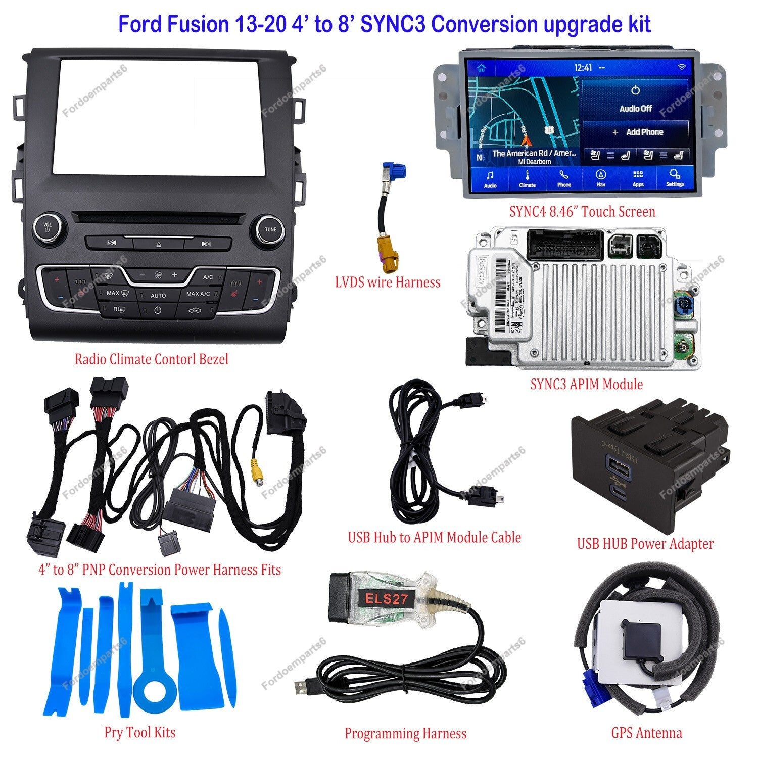 for FORD Fusion/Mendeo 2013-2019 4 SYNC1 TO SYNC3 8 UPGRADE KITS CONVERSION