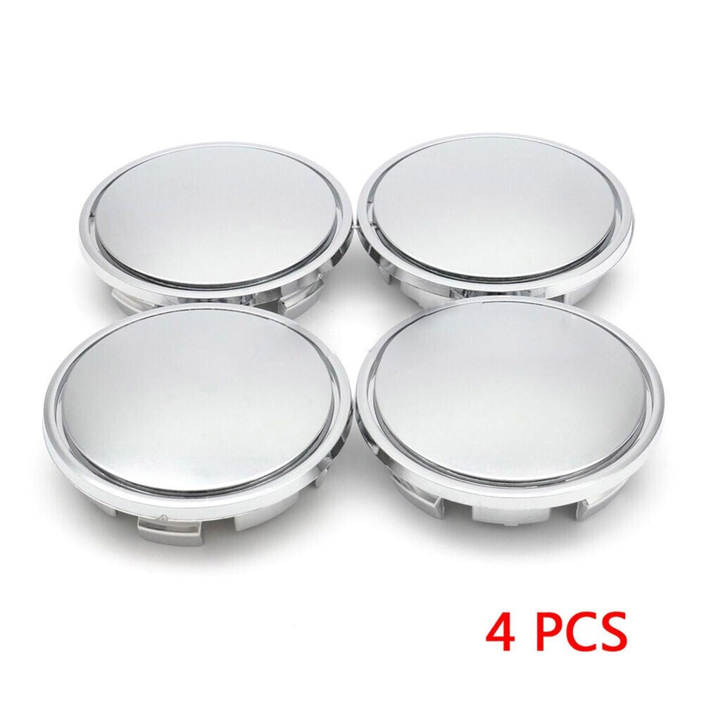 4Pcs Chrome Car Wheel Center Caps Tyre Rim Hub Cap Cover ABS Plastic Replacement n