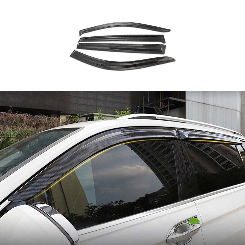 Carbon Fiber Steel Window Visor Shades for Volkswagen for Tiguan Sun Guard 2017-2021