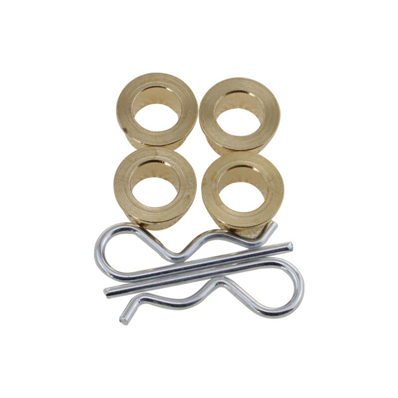 4-piece door hinge pin kit with bushing replacement hardware for Mustangs from 1979 to 1993.