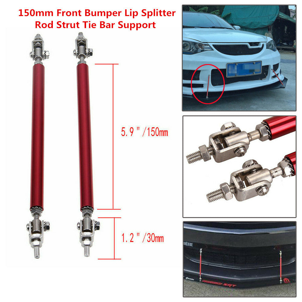 Adjustable 5.9 front lip splitter, rear diffuser strut, tie clip support - n