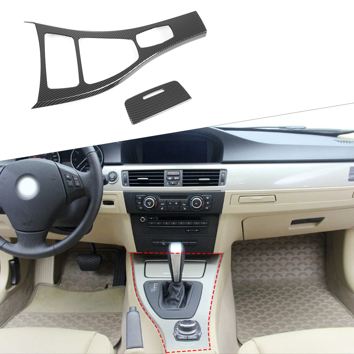 4-Piece Orange AC for Audio Switch Ring Knob Cover Trim for Corvette C7 2014-2019- v