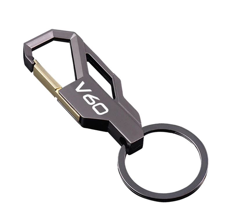 Dark brown leather horseshoe buckle for Alfa Romeo Giulia car keychain/key ring.
