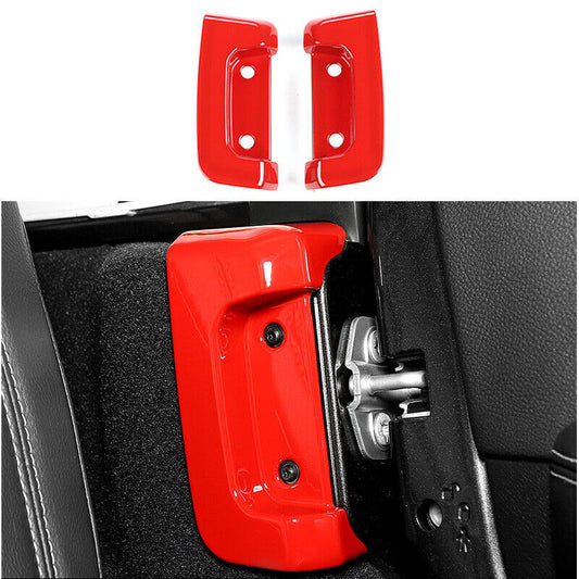 Red ABS Rear Door Lock Protection Cover Trim Fit for Jeep for Wrangler JL 2018-2020
