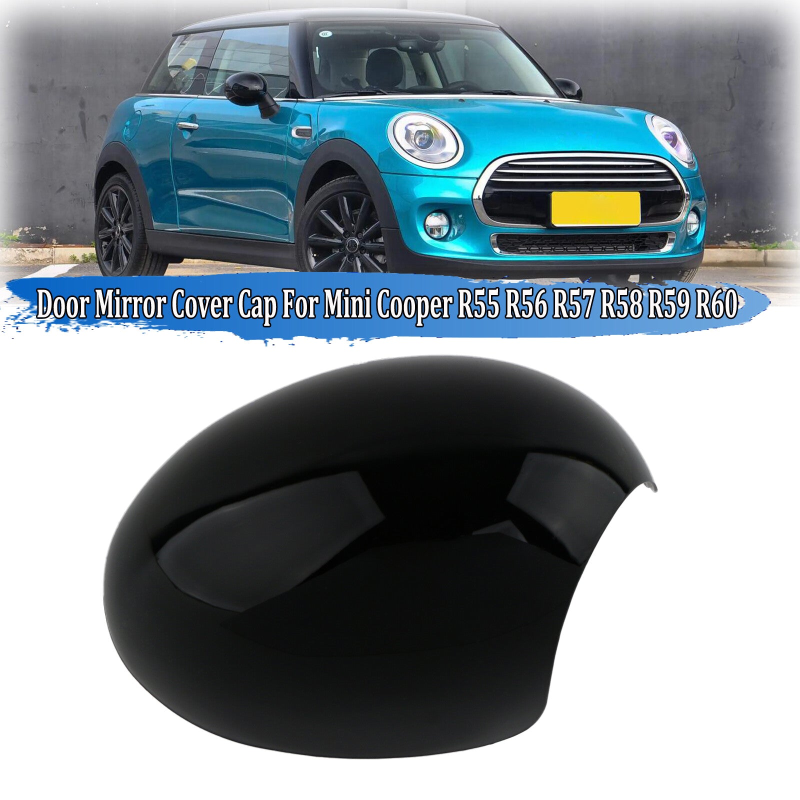 Right Gloss Black Door Mirror Protector for Mini Cooper R55 R56 R57 R58 R60