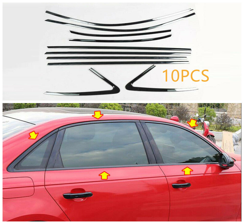 For 2016-2020 for Audi A3 S3 Sedan Black Window Frame Trim Strips Cover trim S.Steel
