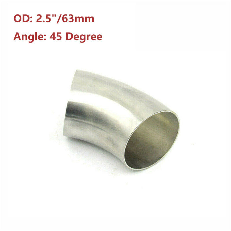 2.5-inch/63mm 45-degree elbow exhaust pipe connector, 2.5-inch stainless steel. Q