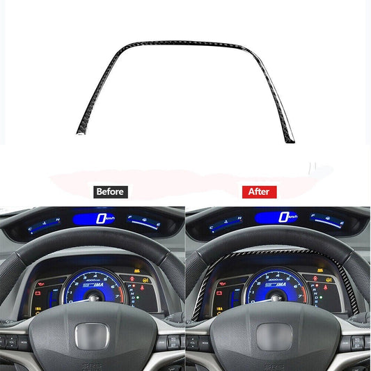 1x Carbon Fiber Speedmeter Upper Decorative Trim Cover for Honda for Civic 8th 06-11 n