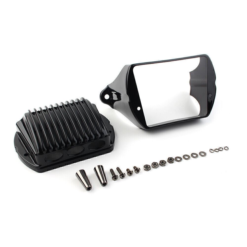 Front Voltage Regulator Cover Accent Black Fit for Harley Bagger 1997-2011 FLH Q