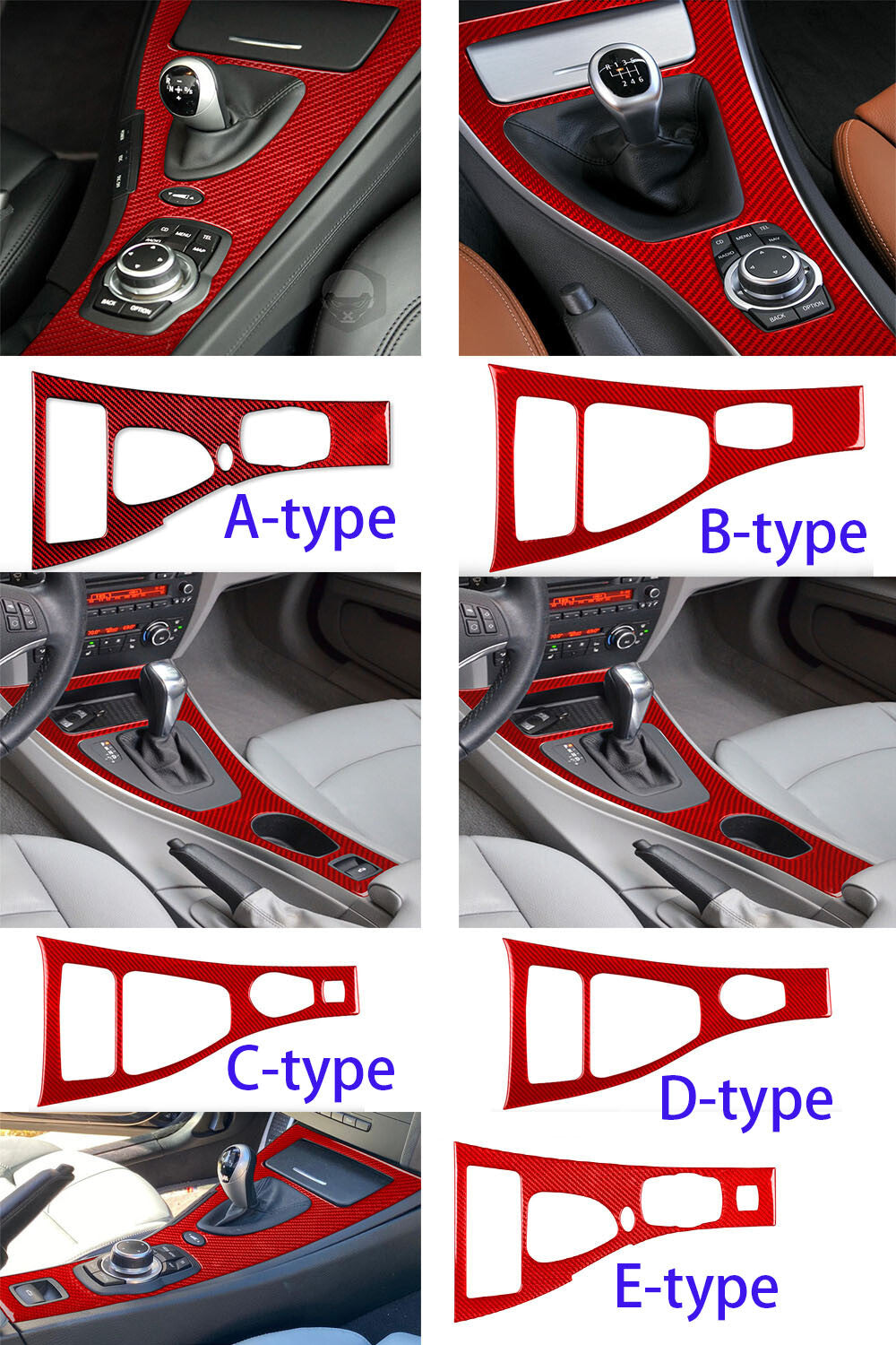 for BMW E93 M3 2007-2013 RHD Central Control Gear Shift Panel Cover Carbon Fiber