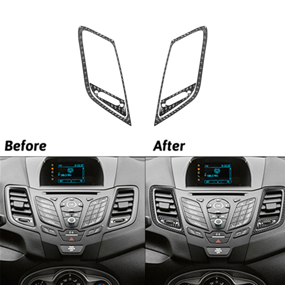 1Pcs for Audi Q7 2016-2019 Carbon Fiber Console Center Frame Trim Cover Sticker v