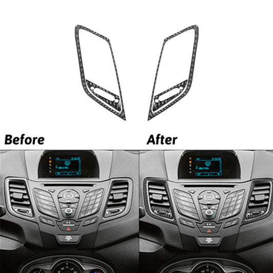 1Pcs for Audi Q7 2016-2019 Carbon Fiber Console Center Frame Trim Cover Sticker v