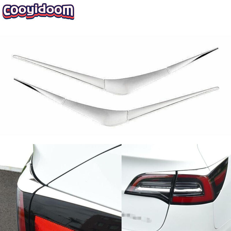 Suitable for Tesla for Model Y 2020 - 23 Chrome Steel Rear Taillight Strip Trim - Automatic
