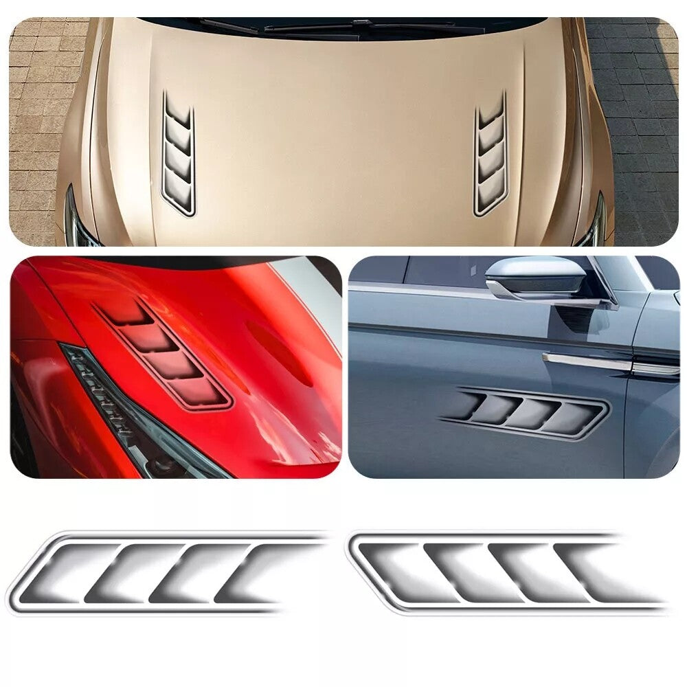 Car Sticker Auto Air Flow Fender Side Vent Decal Decor Universal Accessories X2