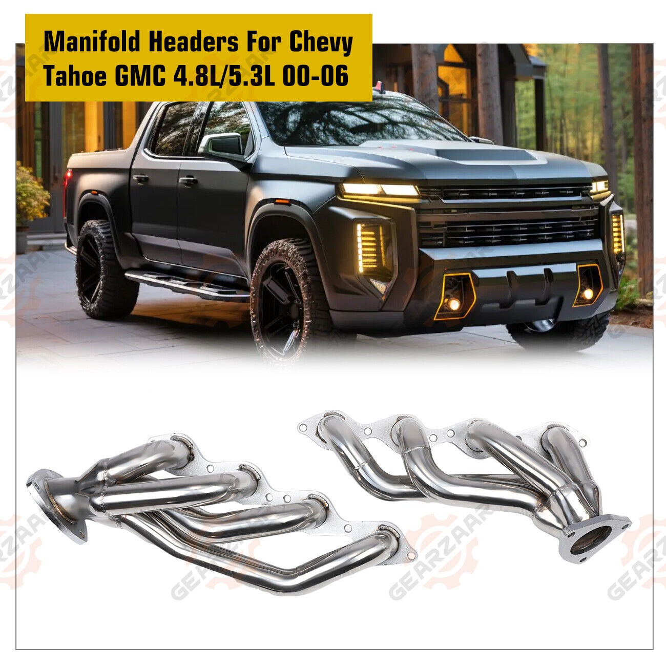 For 4.8L 5.3L V8 for Chevy for GMC Avalanche Silverado for Sierra Tahoe Headers Pair KY