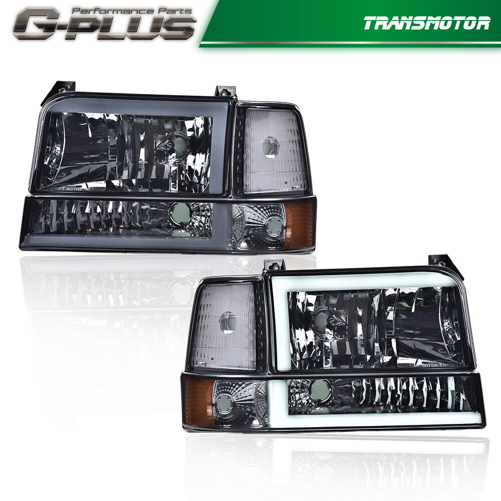 For 1992 - 1996 for F150 F250 F350 Dual LED DRL Headlight Pump 6 pcs - v