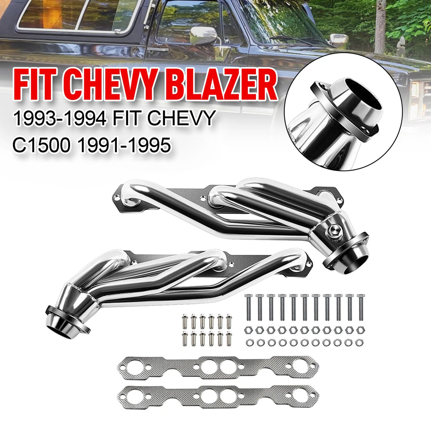 for Chevy for GMC 88-97 5.0L/5.7L 305 350 V8 Stainless Steel Exhaust Headers Truck
