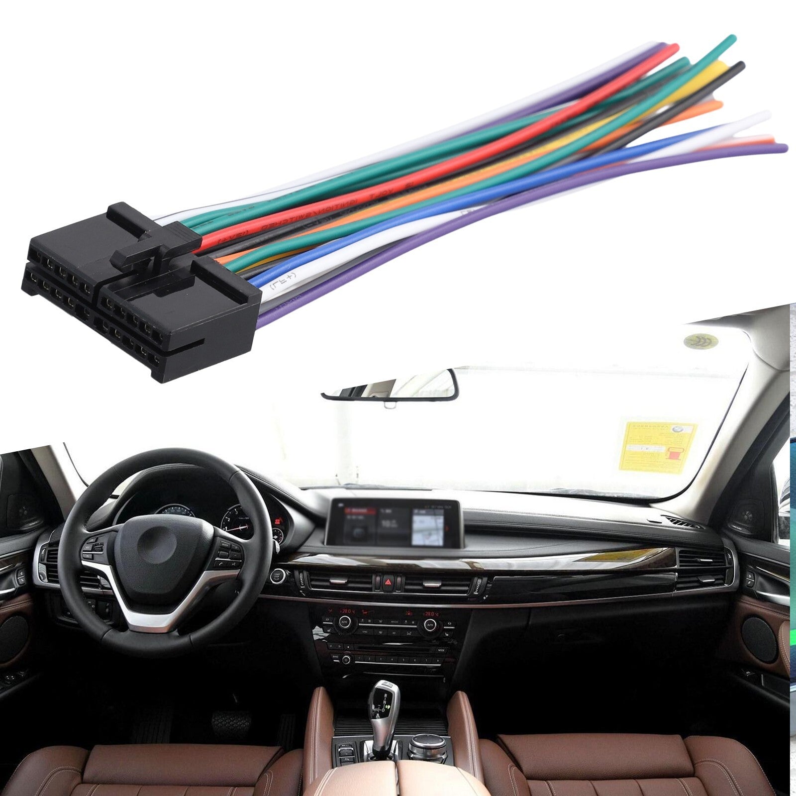 ABS material 20-pin car radio audio adapter cable suitable for most car radios.