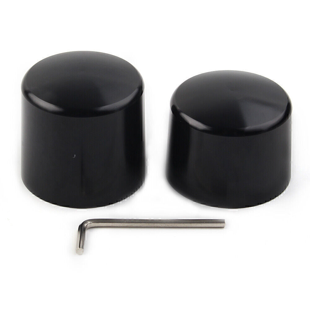 Aluminum Axle Cap Nut Cover for Harley Softail Deuce FXSTD Springer Black