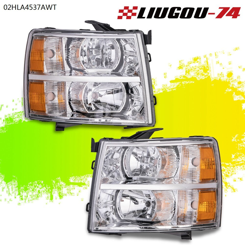 Headlight for CHRome Replacement Parts Brand New Fits 07-14 for Silverado 1500/2500/3500- v