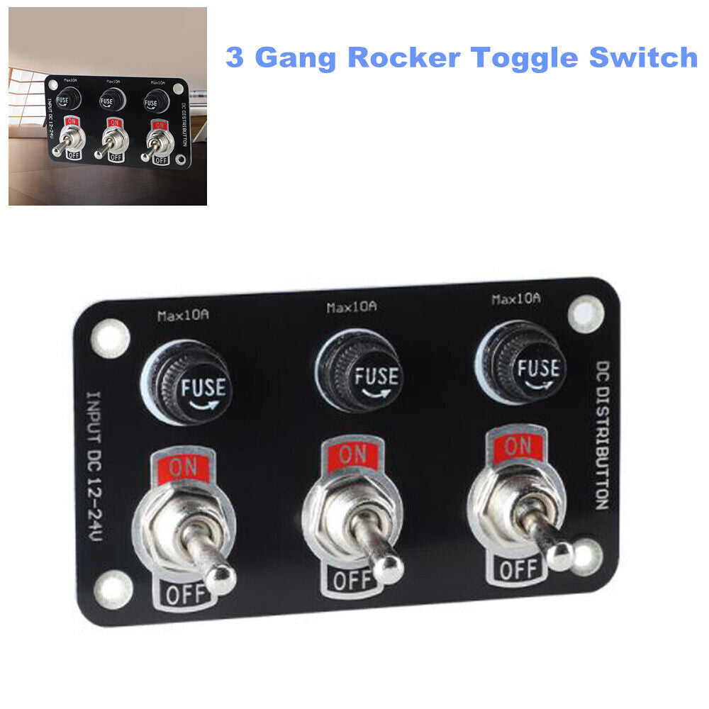 3-Gang joystick toggle switch metal panel 3-position 3-pin switch board - n