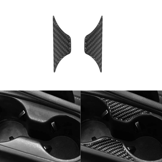 2X Carbon Fiber Center Cup Hold Trim Cover for Hyundai for Veloster JS 2019-2022