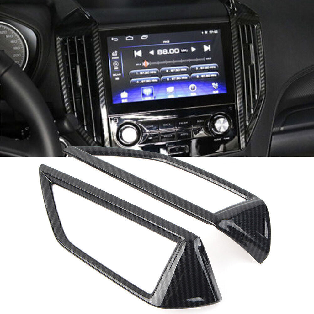 Front Middle Air Vent Cover Trim Fit for Subaru Forester 2019-2022 Carbon Fiber Look