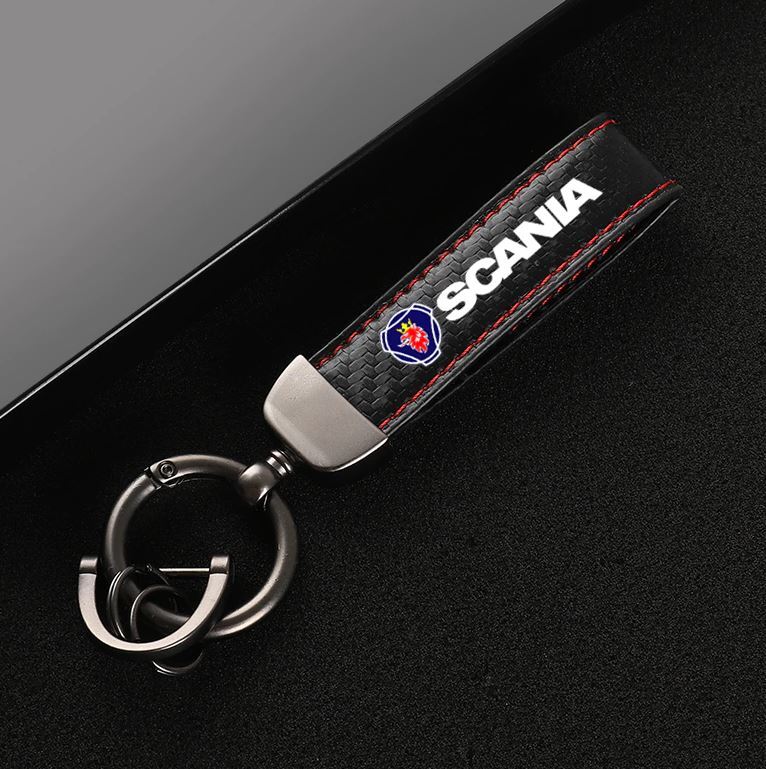 Suitable for Alfa Romeo 147 car keychain keychain keyring, dark green leather horseshoe buckle gift- v