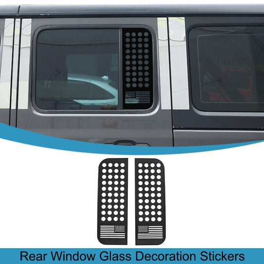 PVC Rear Window Glass Decals Sticker Trim for Jeep for Wrangler JL JT 4-Door 2018-23