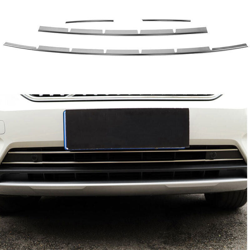 for Volvo XC40 2019-2022 Silver Steel Front Bumper Lower Grill Grille Strip 4x