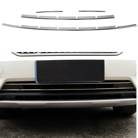 for Volvo XC40 2019-2022 Silver Steel Front Bumper Lower Grill Grille Strip 4x