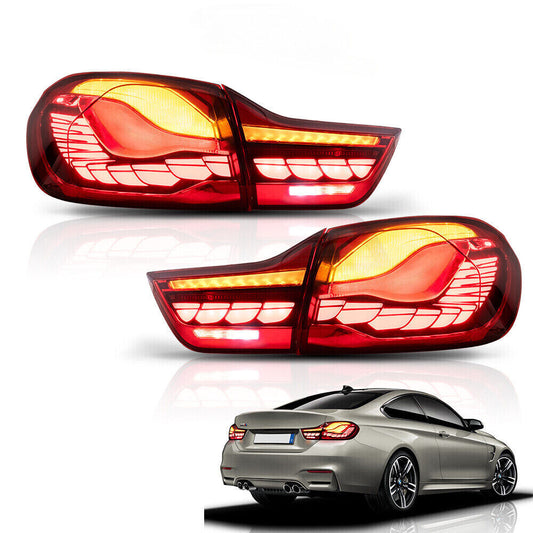 4-piece pack of LED taillights (2 red pieces) for BMW M4 series F32 F33 F36 F82 F83 2014-2020. Q