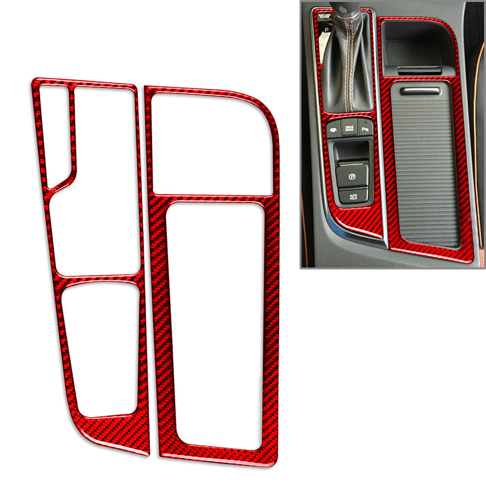Central Console Gear Shift Frame Cover Trim Red for Hyundai Sonata 9th 15-19 LHD