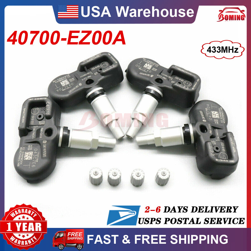 NEW 4X 40700-EZ00A TPMS 433Mhz TIRE PRESSURE SENSOR For Titan for Nissan XD 2016-21