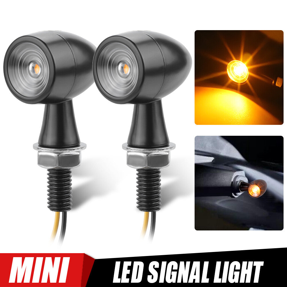 2x Black Motorcycle Bullet for Mini LED Turn Signal Blinker Indicator Amber Light US