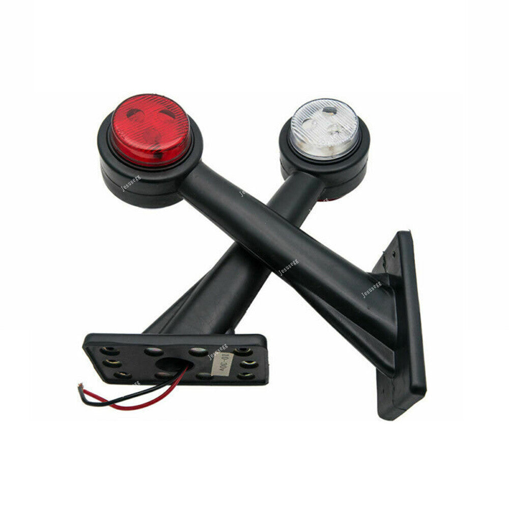 1Pair LED Side Outline Stalk Marker Lamp 12v White Red Trailer For Truck Caravan Q
