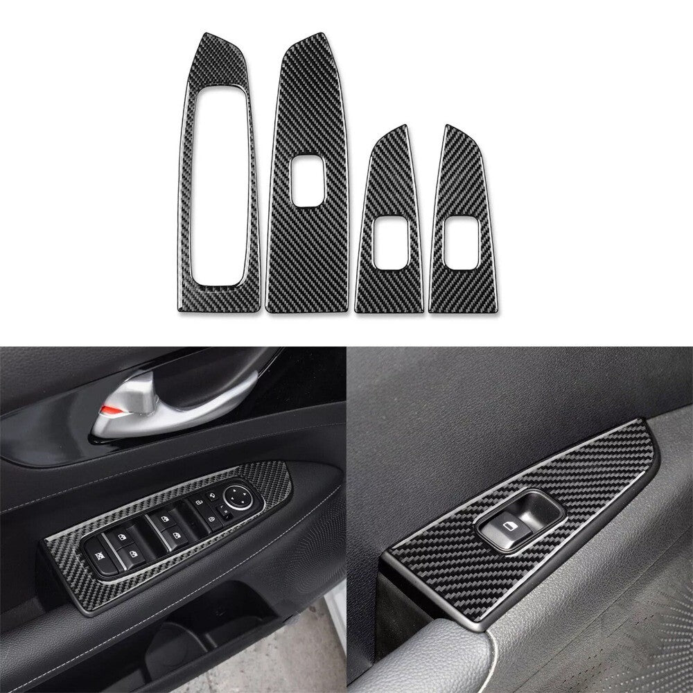 4x Carbon Fiber Window Lift Switch Panel Cover for Kia Forte Cerato K3 2019-2023 n