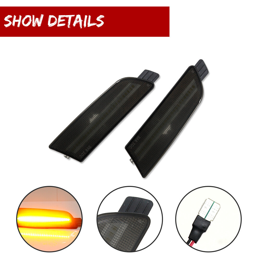 Suitable for 09-13 for Mazda 6 front bumper smoke LED side marker amber light LH&RH- v