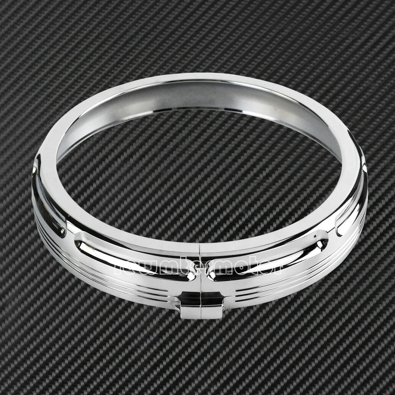 Chrome 7'' Burst Headlight Trim Ring Fit for Harley Touring Road King Trike 2013 Q