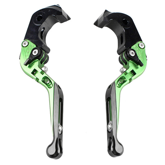 for KAWASAKI ZX 14R 2006-2015 14 Green/Black 2x Foldable Brake Clutch Levers Q