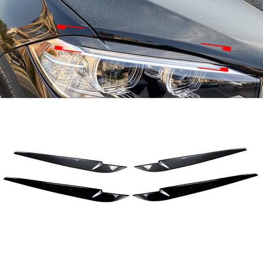 Front Headlight Eyebrow Lamp Brow Cover Trim Fit for BMW X5 F15 X6 F16 2014-2018 Car