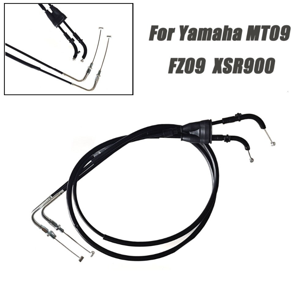 Black Motorcycle Throttle Cable Wires Left Right for Yamaha MT09 FZ09 2014-2018