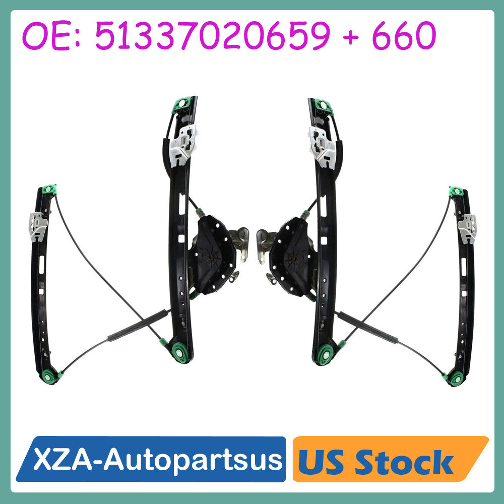 Pair Power Window Regulator Front LH+RH For 2001-05 for BMW E46 323i 325i 328i New Q